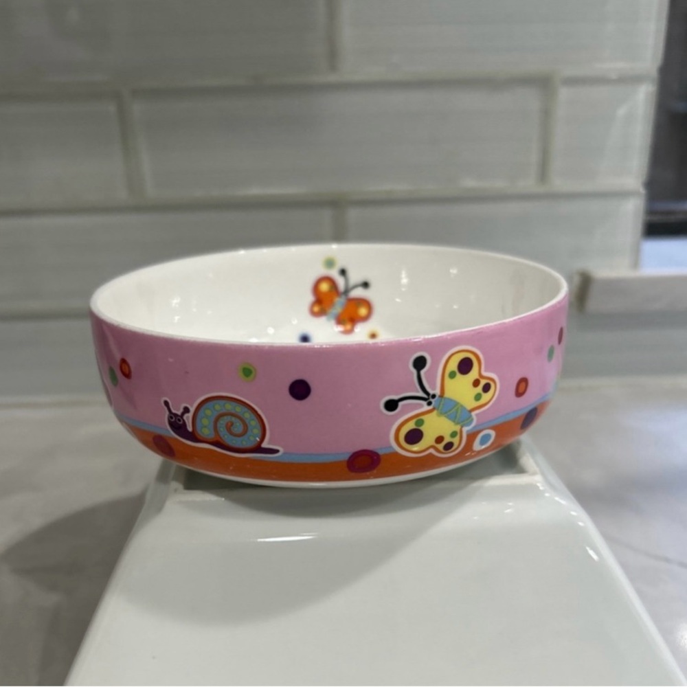 HANKOOK Kids NANO Butterfly Children's Fine Bone China Bowl, Pre-Owned